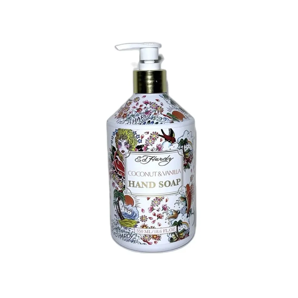 Ed Hardy Coconut & Vanilla Hand Soap 18.6 fl oz Bottle Fresh & Clean Scent NEW